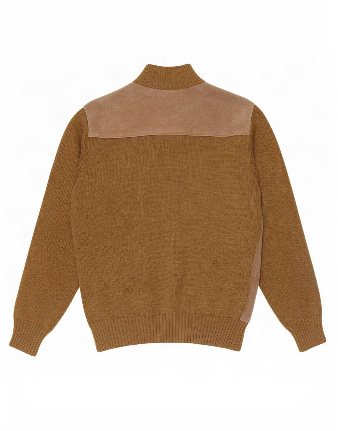 Giubbotto bomber vintage in pelle scamosciata da donna EU 50 XL Beige poliacrilico color block