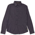 Camicia Armani da uomo con vestibilità regolare a quadri, grande in poliestere a righe blu navy