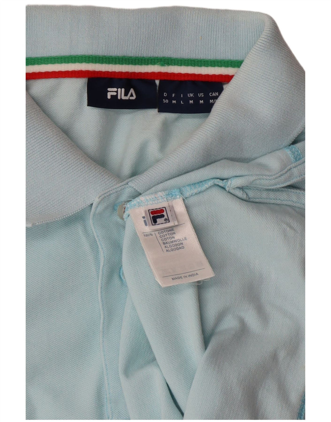 Polo da uomo Fila in cotone blu medio