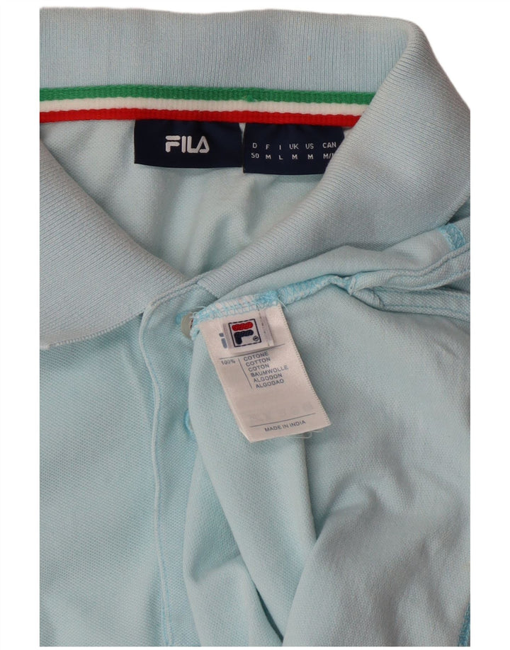 Polo da uomo Fila in cotone blu medio