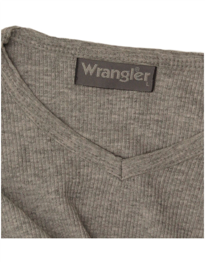 Top da donna a maniche lunghe Wrangler UK 14 grande grigio