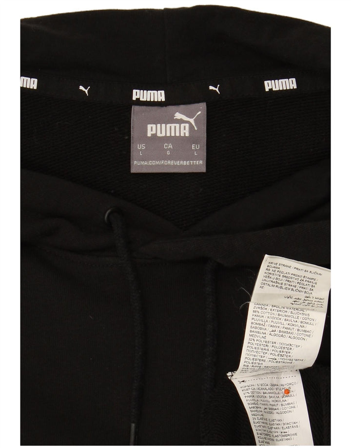 Felpa con cappuccio da uomo PUMA grande in cotone nero