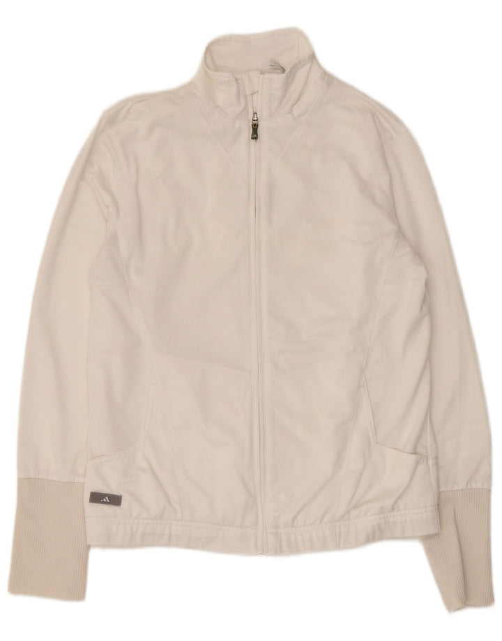 Giacca da tuta da donna Adidas UK 16 grande poliestere bianco