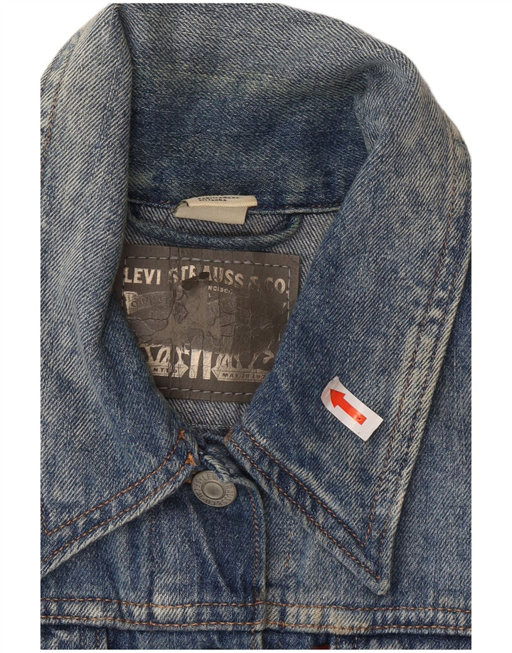 Gilet in denim corto da donna Levi's UK 12 cotone blu medio
