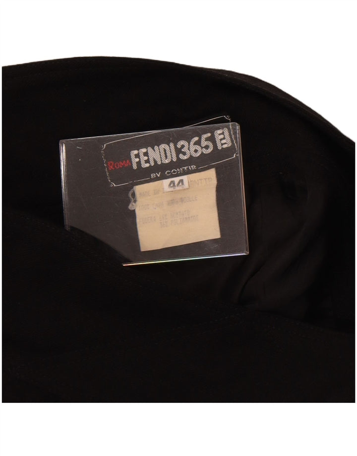 Gonna midi a vita alta da donna Fendi IT 44 media W28 lana nera
