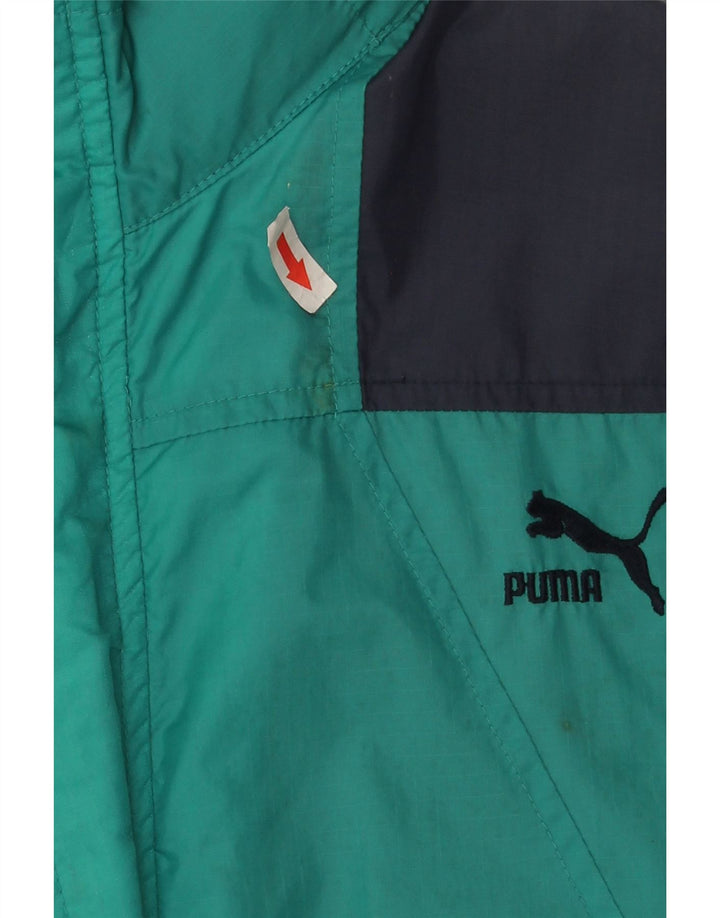 Giacca antipioggia da uomo Puma UK 36 Small Turchese Colorblock Nylon