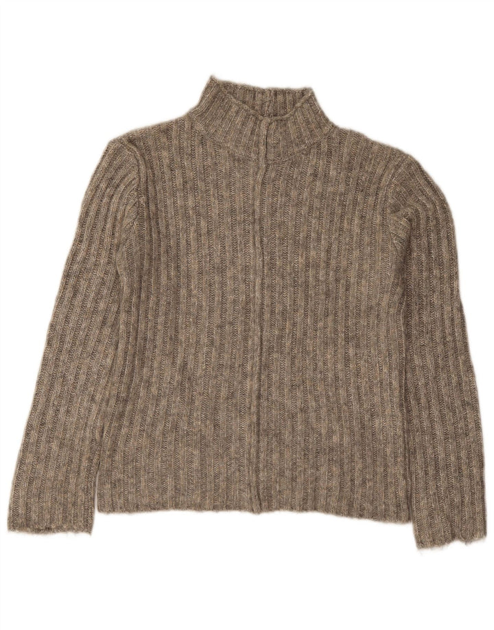 Maglione a collo alto da donna Zara UK 10 piccolo acrilico grigio