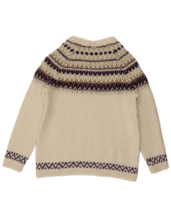 Maglione maglione con scollo a barca da donna Liu Jo UK 14 Medio Bianco Fair Isle