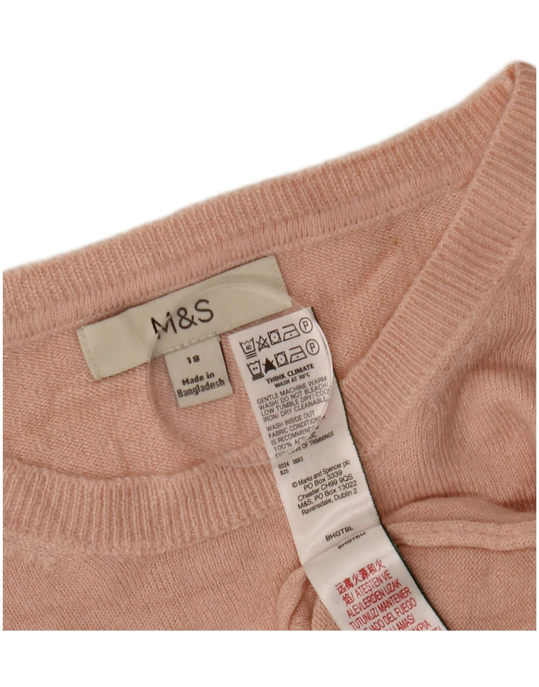 MARKS & SPENCER Maglione maglione girocollo oversize da donna UK 18 XL Rosa