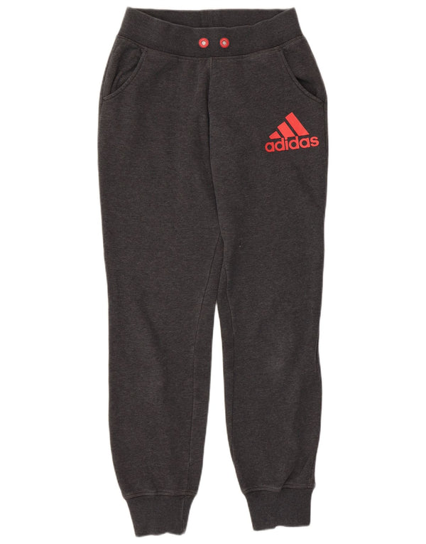 Pantaloni da tuta con grafica ADIDAS da donna Joggers UK 4/6 XS Cotone grigio