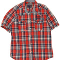 JACK & JONES Mens Short Sleeve Shirt XL Red Check Cotton Vintage Jack & Jones and Second-Hand Jack & Jones from Messina Hembry 