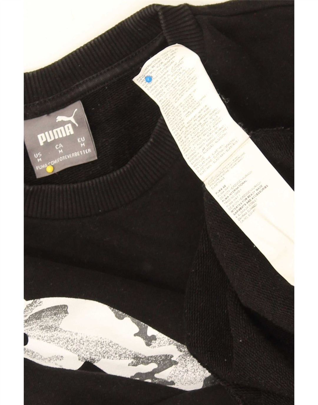 Felpa grafica da uomo Puma Felpa media in cotone nero