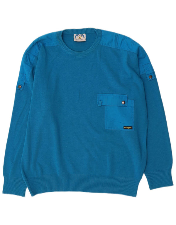 Maglione Uomo Girocollo Navigare IT 50/52 XL Lana Blu