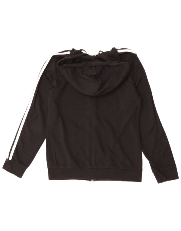 Maglione con cappuccio e zip da donna Adidas UK 8/10 piccolo cotone nero