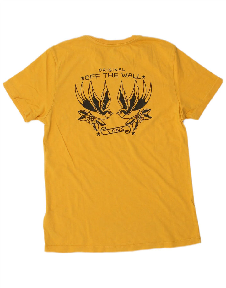 T-shirt grafica da donna VANS Top UK 10 piccola in cotone giallo