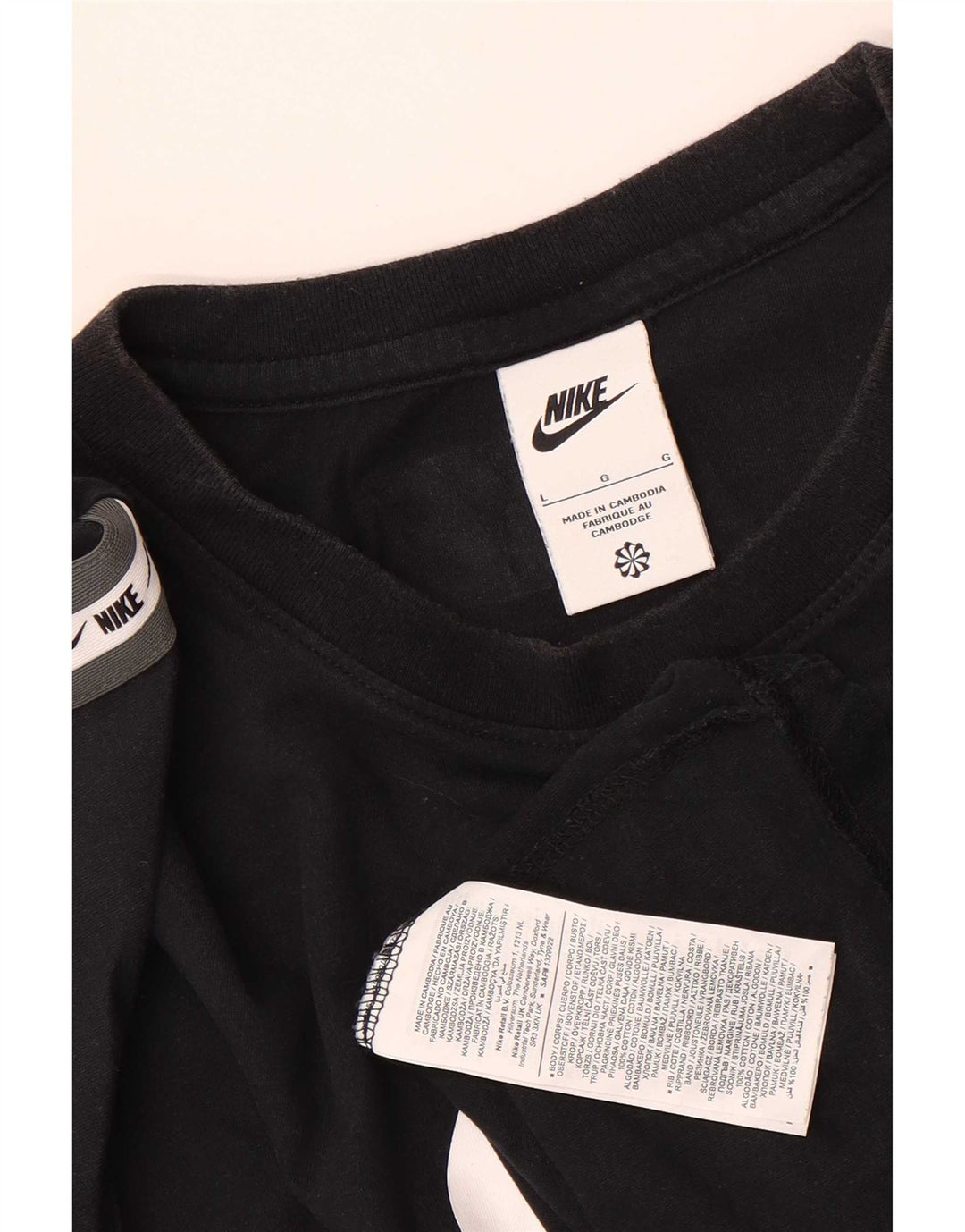 T-shirt grafica da uomo Nike Top Large in cotone color block nero