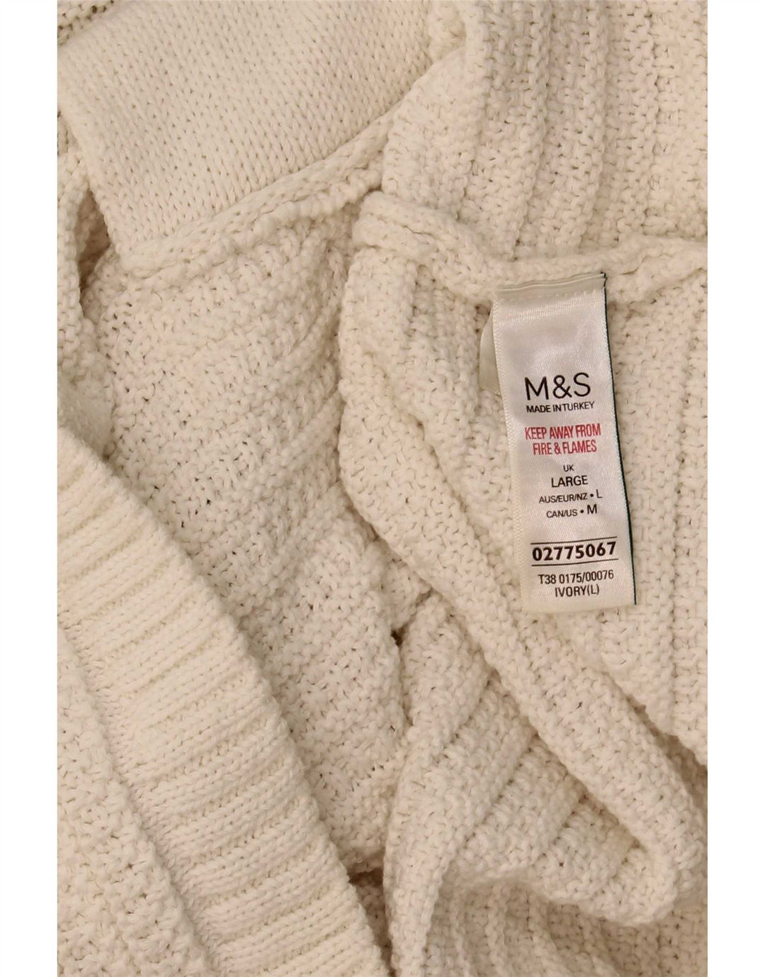 Maglione cardigan corto da donna Marks & Spencer UK 16 grande bianco sporco