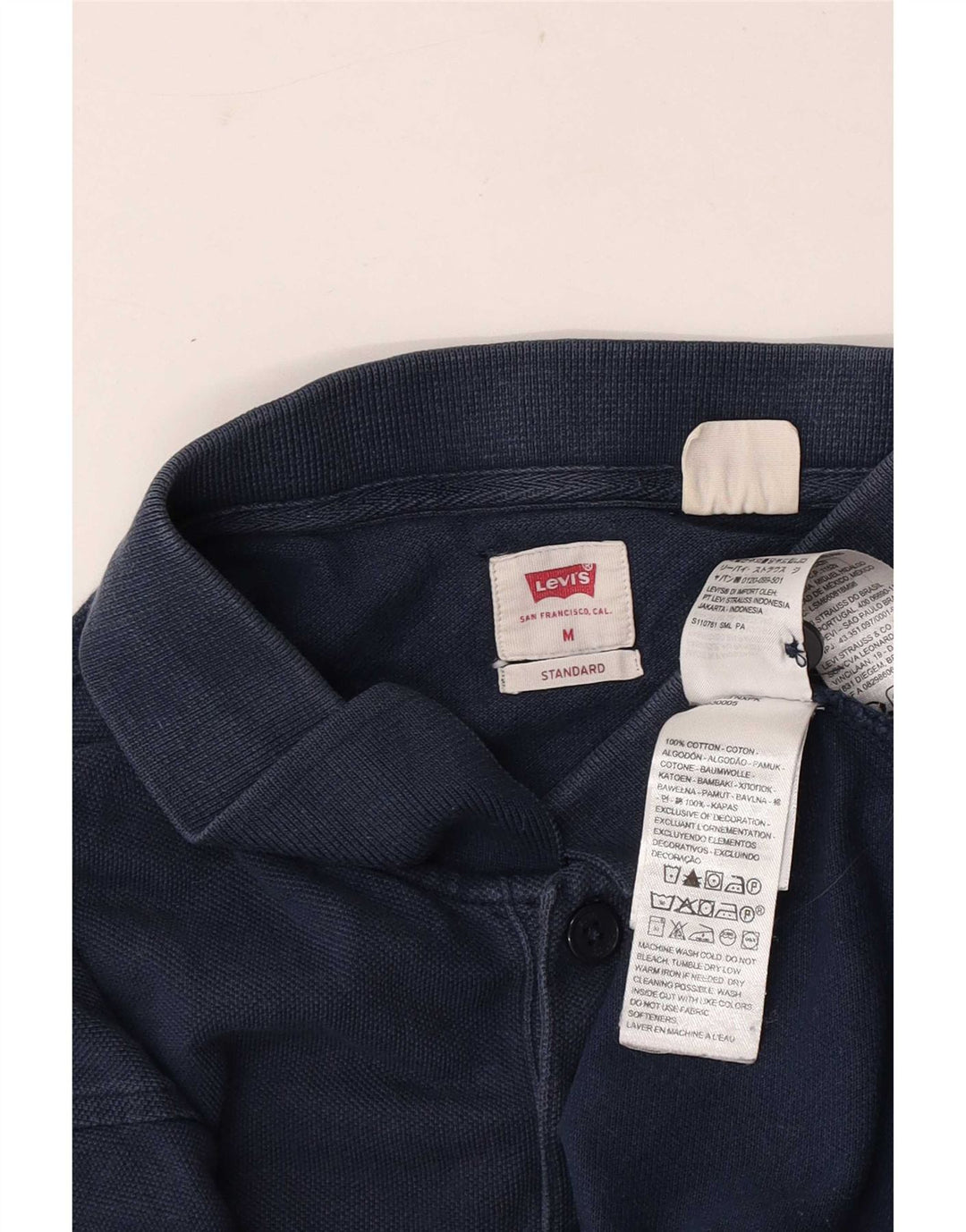 Polo standard da uomo Levi's in cotone blu navy medio