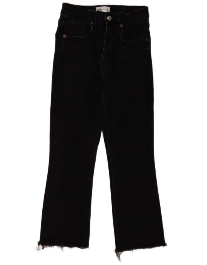 Jeans corti da donna ZARA EU 36 XS W26 L23 cotone nero