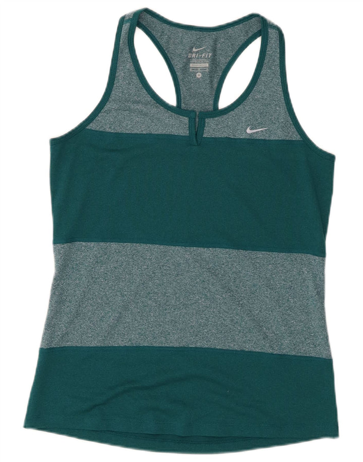 Canotta Nike Dri Fit da donna UK 12 Poliestere color block verde medio