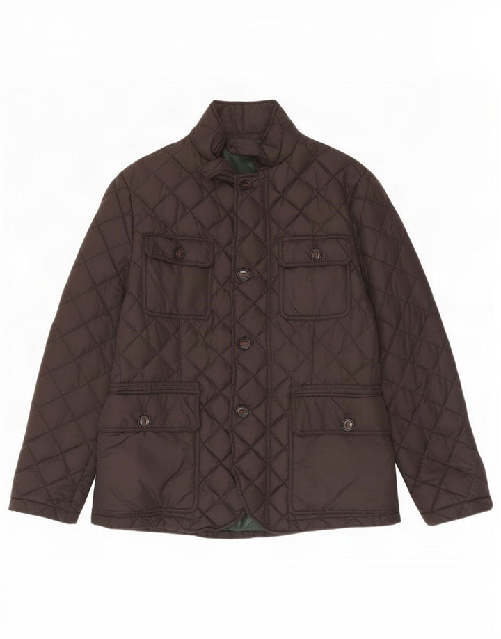 Giacca trapuntata da uomo Henry Cottons IT 50 Large in poliestere marrone