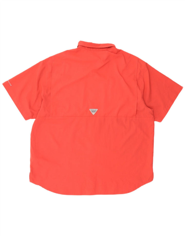 Camicia a maniche corte Columbia Omni-Shade da uomo 2XL Poliestere rosso