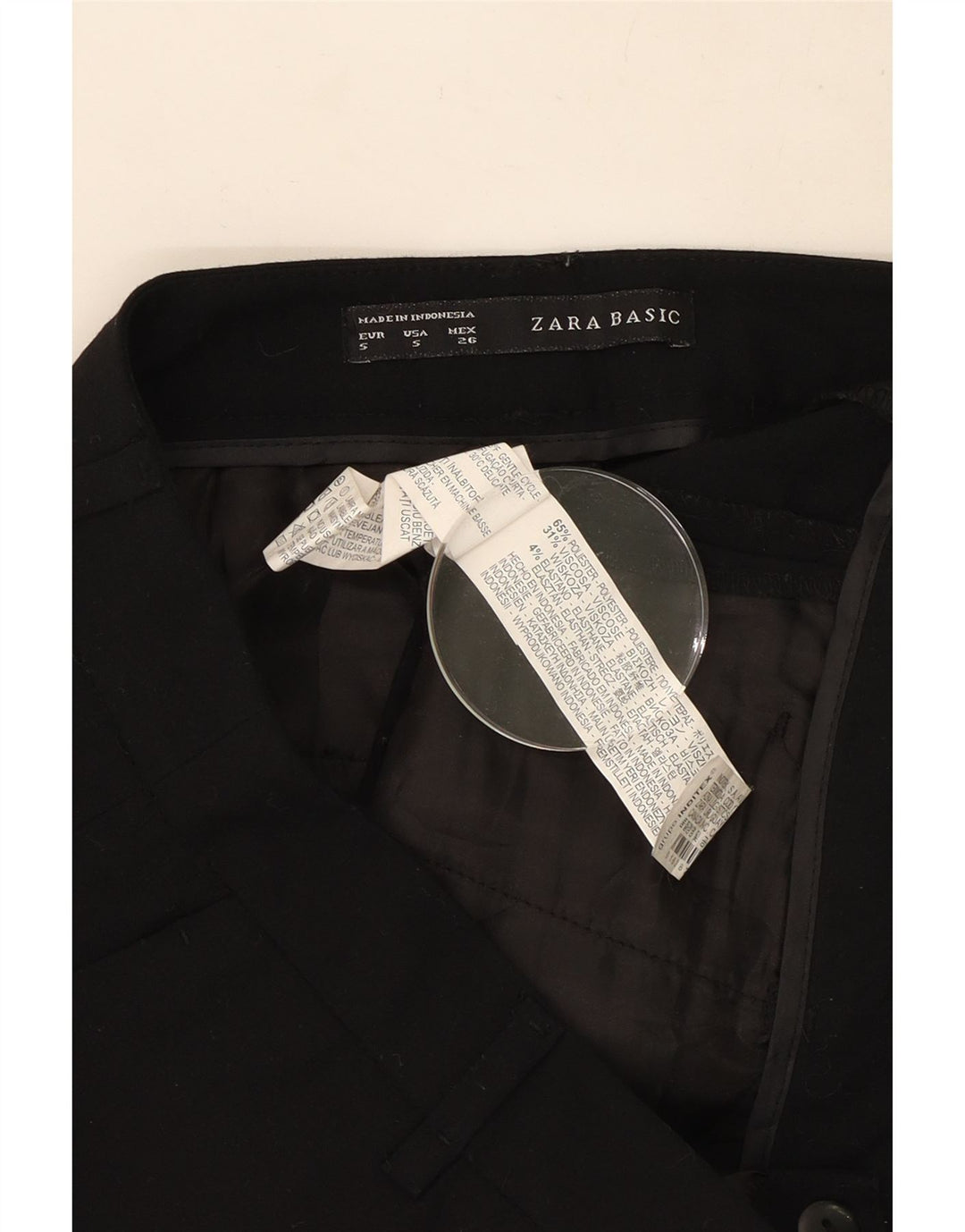 Pantaloncini chino da donna Zara piccoli W26 poliestere nero