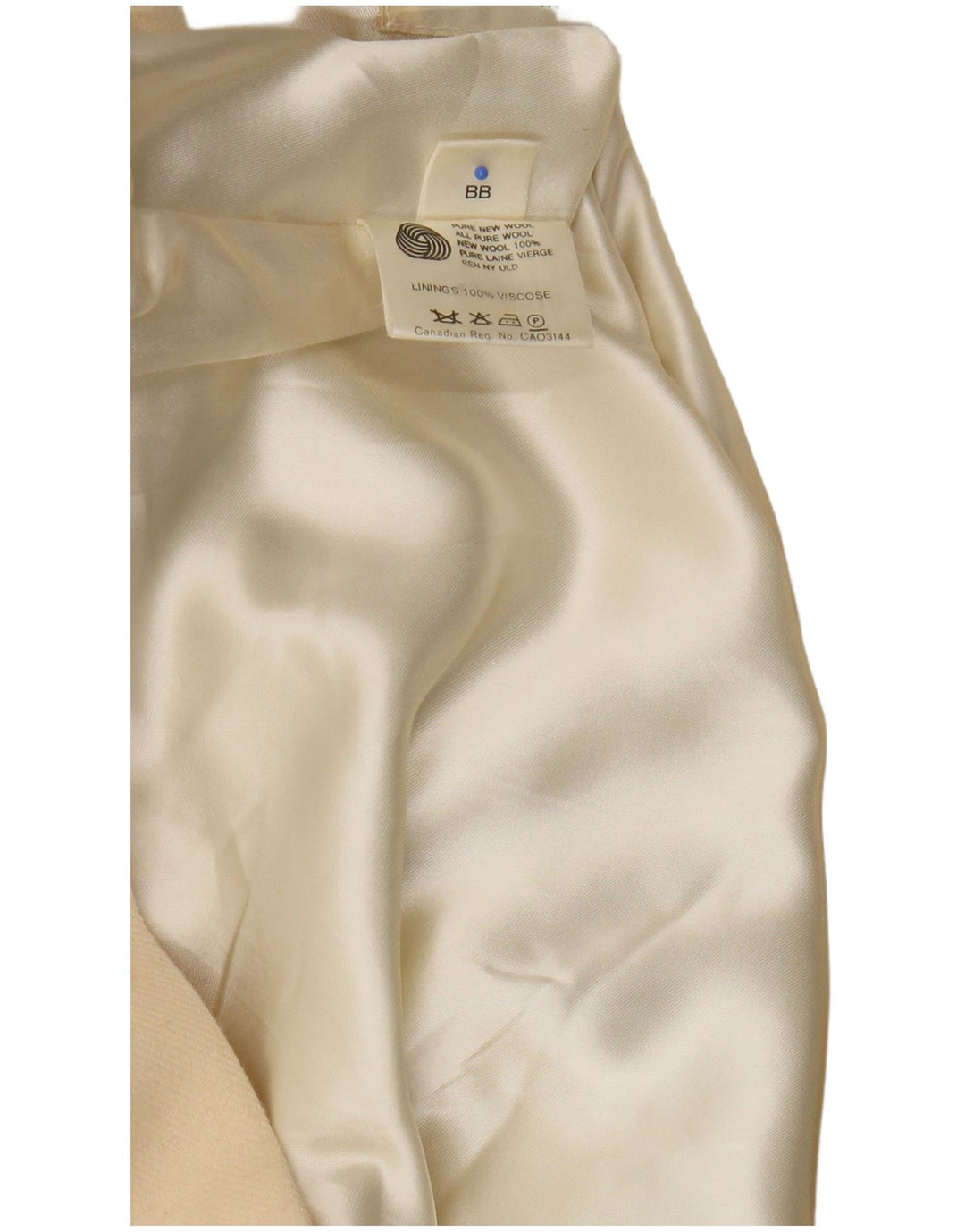 Cappotto doppiopetto oversize da donna Jaeger UK 14 Lana nuova beige medio
