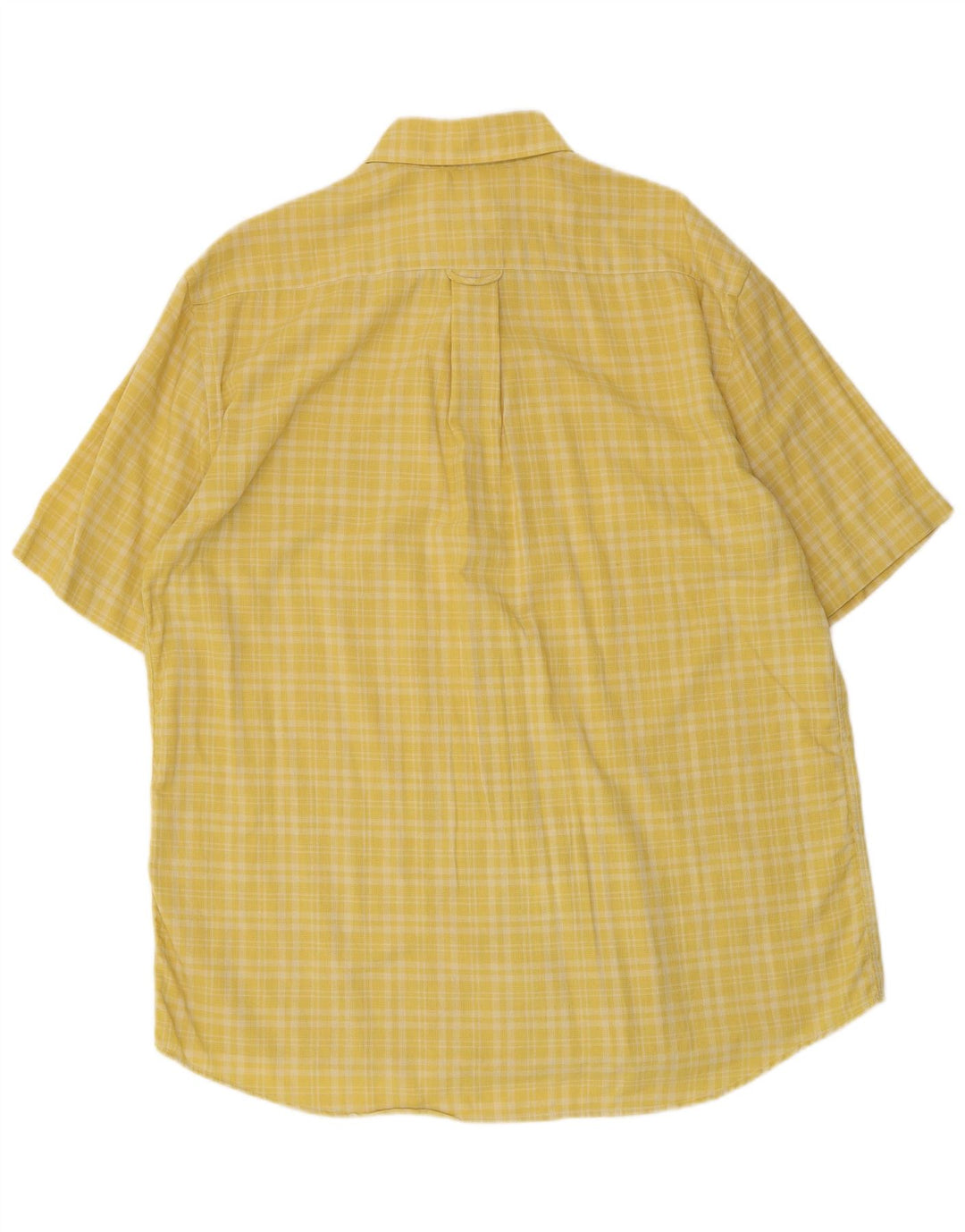 Camicia a maniche corte da uomo Hugo Boss in cotone a quadri gialli grandi