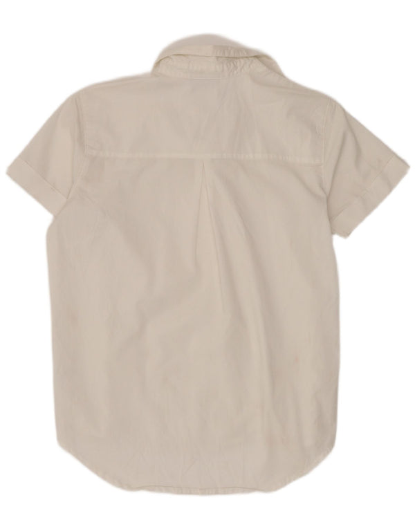 Dickies Camicia ampia da donna a maniche corte UK 10 piccola in cotone bianco