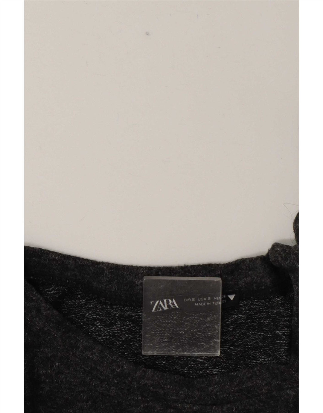 Top Zara da donna oversize manica 3/4 UK 10 piccolo grigio maculato