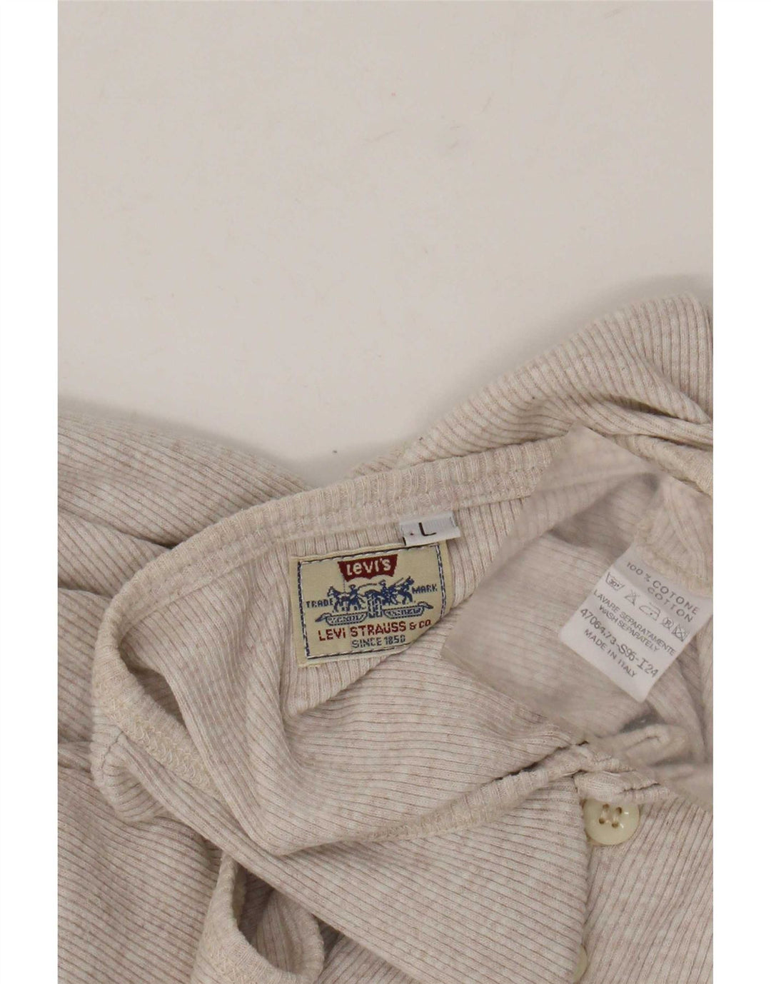 Canotta da donna Levi's UK 14 grande cotone screziato beige