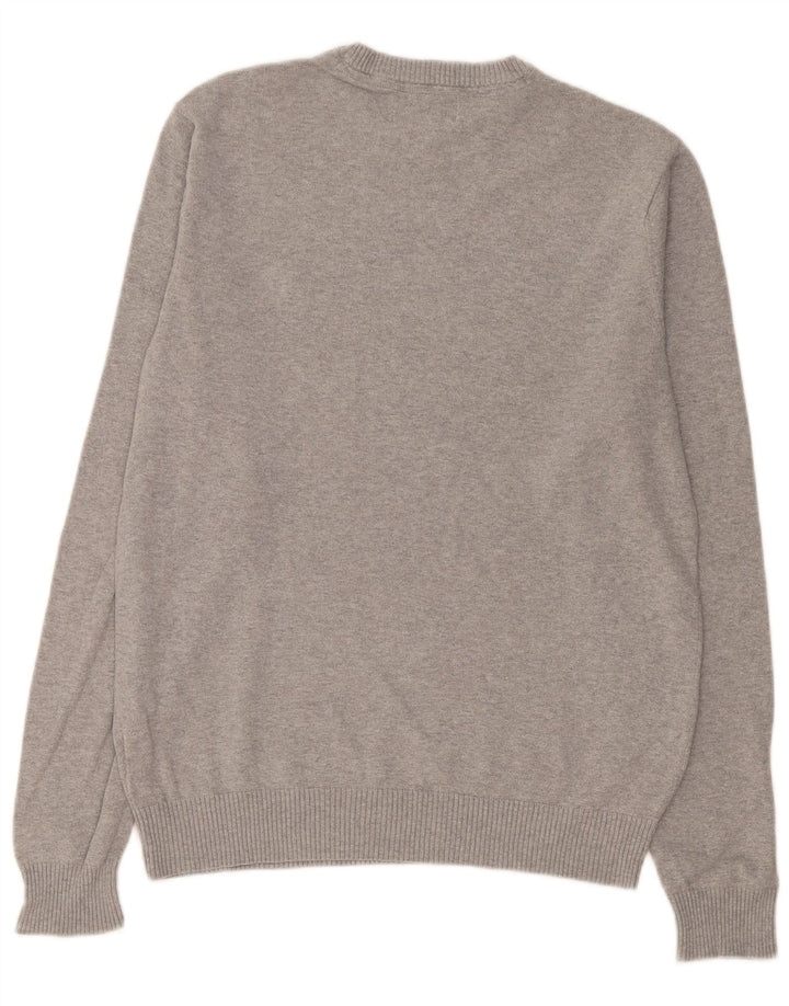 Maglione da uomo girocollo Penguin, grande cotone chiazzato grigio