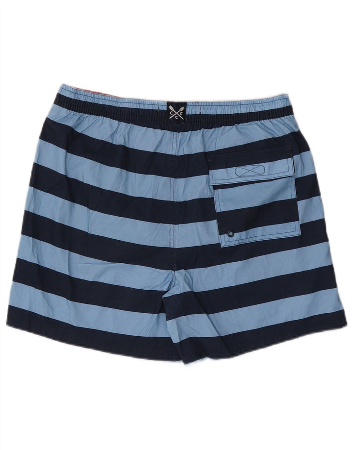 CREW CLOTHING Pantaloncini da bagno da uomo Poliestere a righe blu medio