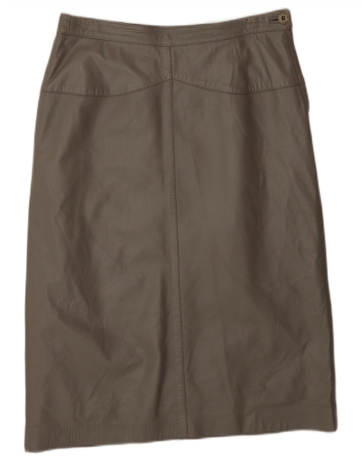 Gonna in pelle da donna VINTAGE IT 42 media W28 grigia