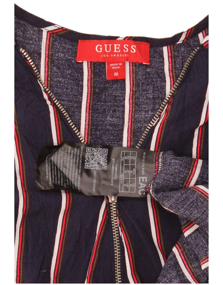 Guess Abito basic senza maniche da donna UK 12 Viscosa a righe blu navy medio
