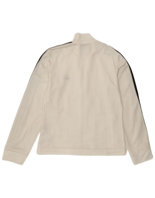 Giacca da tuta da donna Adidas UK 12 poliestere bianco medio
