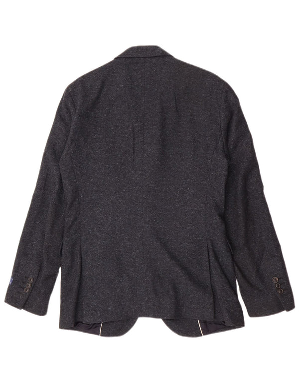 Gant Giacca Blazer da Uomo a 2 Bottoni UK 36 Piccola Lana Blu Navy
