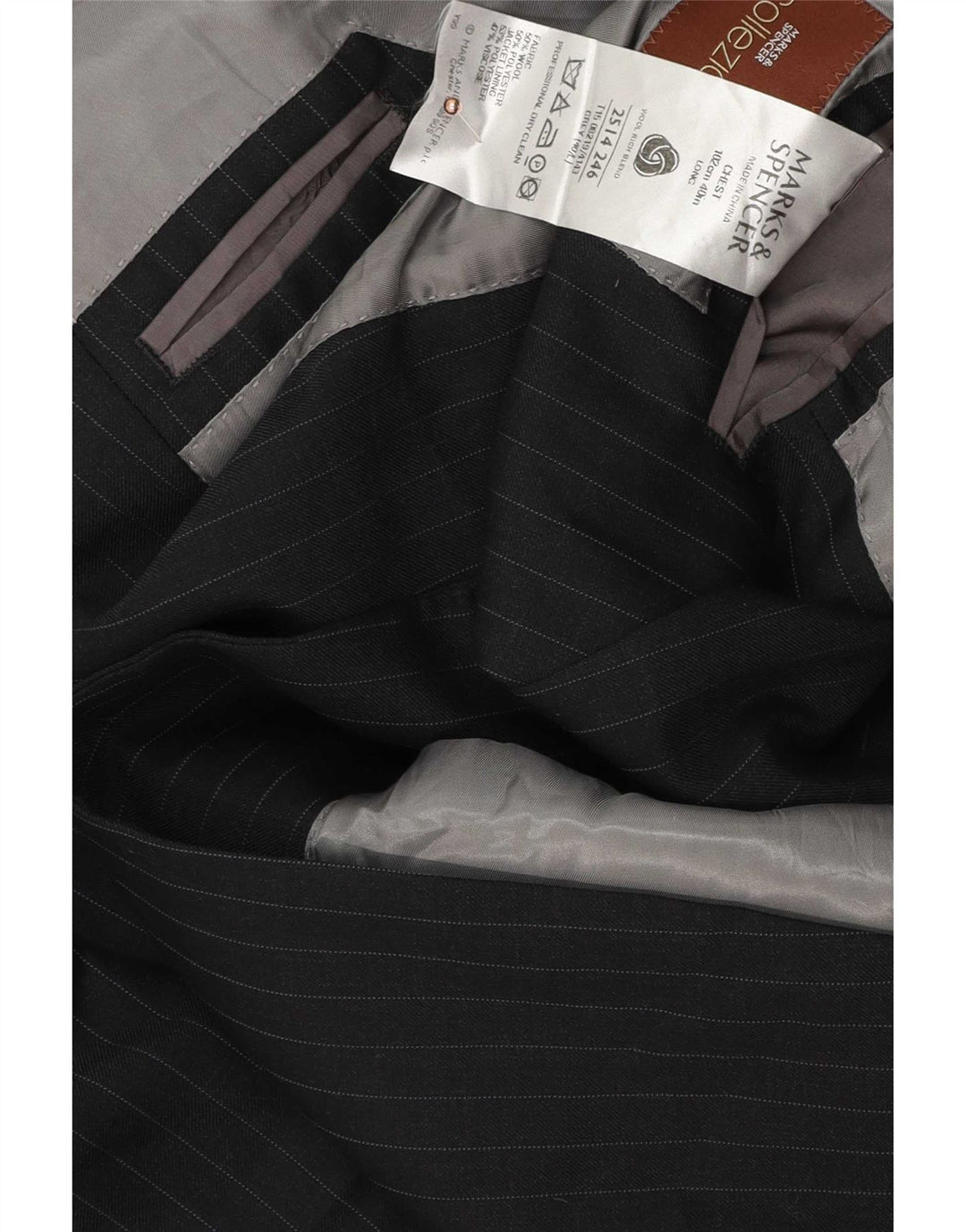 Giacca blazer a 2 bottoni da uomo Marks & Spencer UK 40 gessato grigio medio
