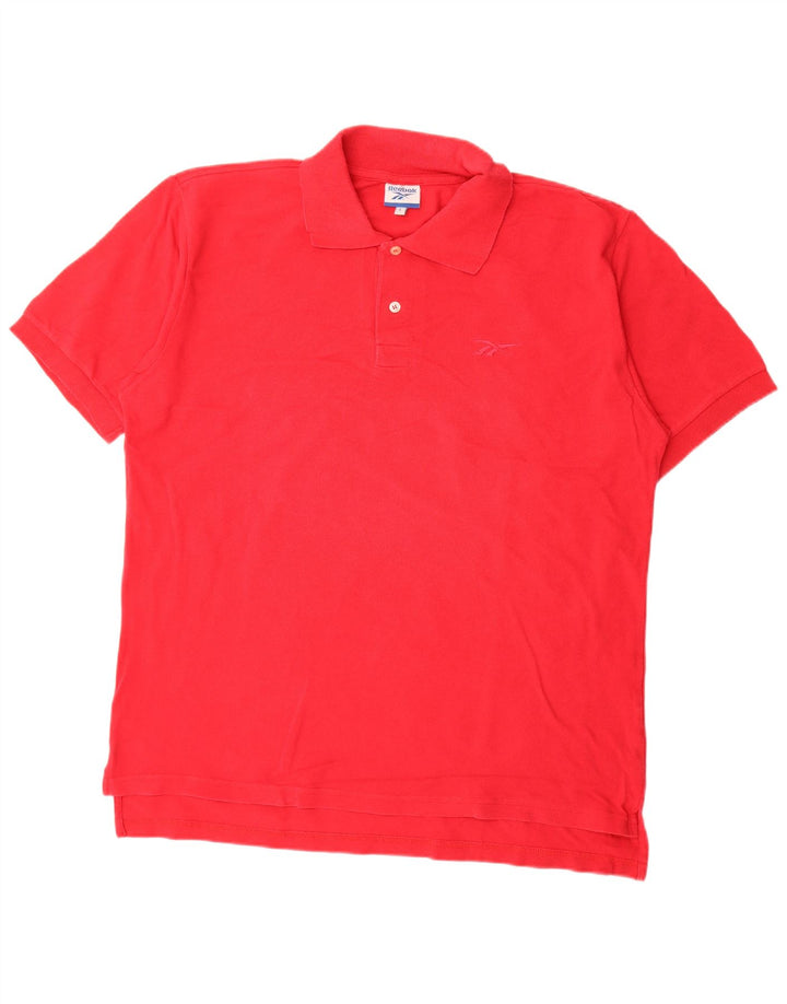 Polo Reebok da uomo grande in cotone rosso