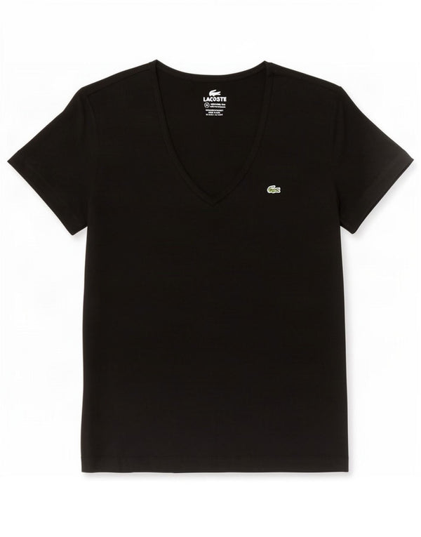 T-shirt da donna Lacoste taglia 42 grande in cotone nero