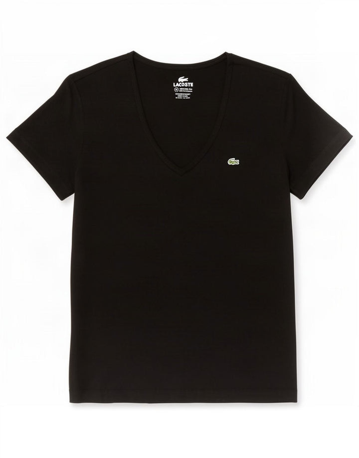 T-shirt da donna Lacoste taglia 42 grande in cotone nero