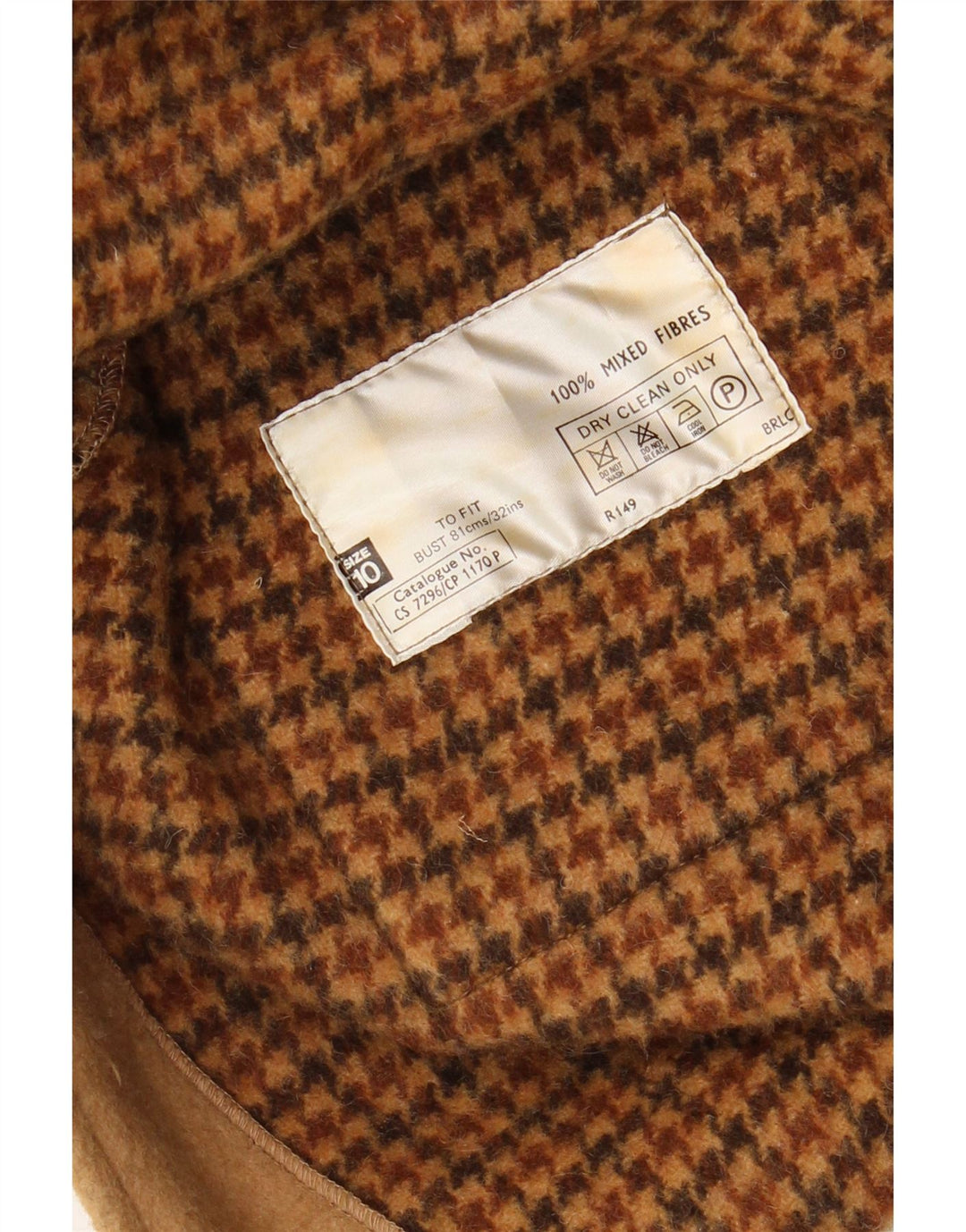 Montgomery con cappuccio da donna VINTAGE UK 10 piccolo beige