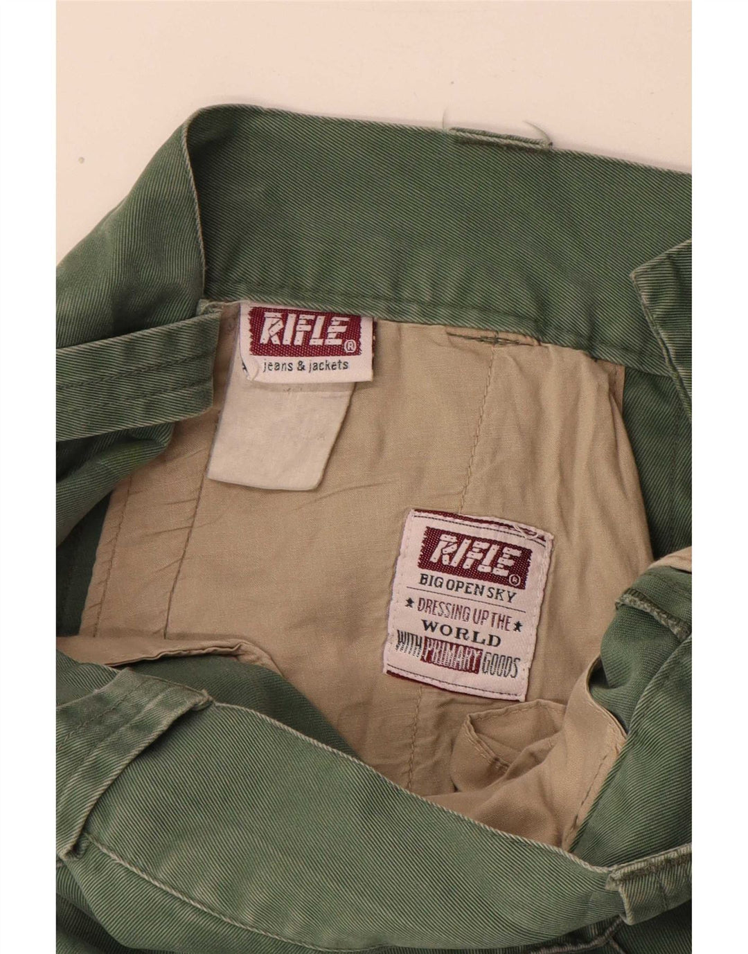 Pantaloni cargo affusolati da uomo Rifle W28 L30 Verdi