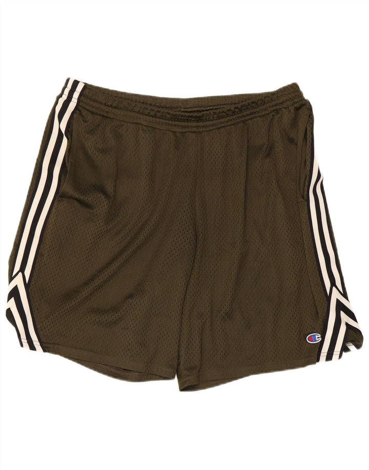 Pantaloncini sportivi da uomo Champion, poliestere a righe verdi grandi