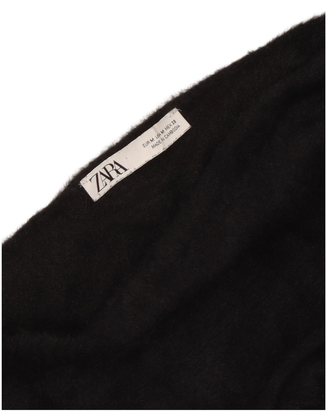 Top corto da donna Zara a maniche lunghe UK 14 medio nero