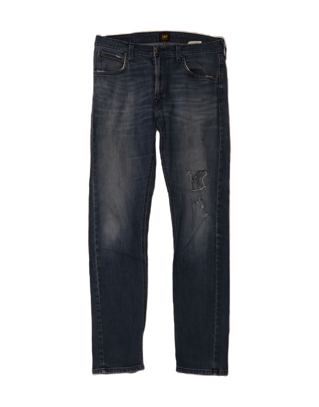 LEE Mens Daren Zip Fly Distressed Slim Jeans W33 L34  Blue Cotton Vintage Lee and Second-Hand Lee from Messina Hembry 