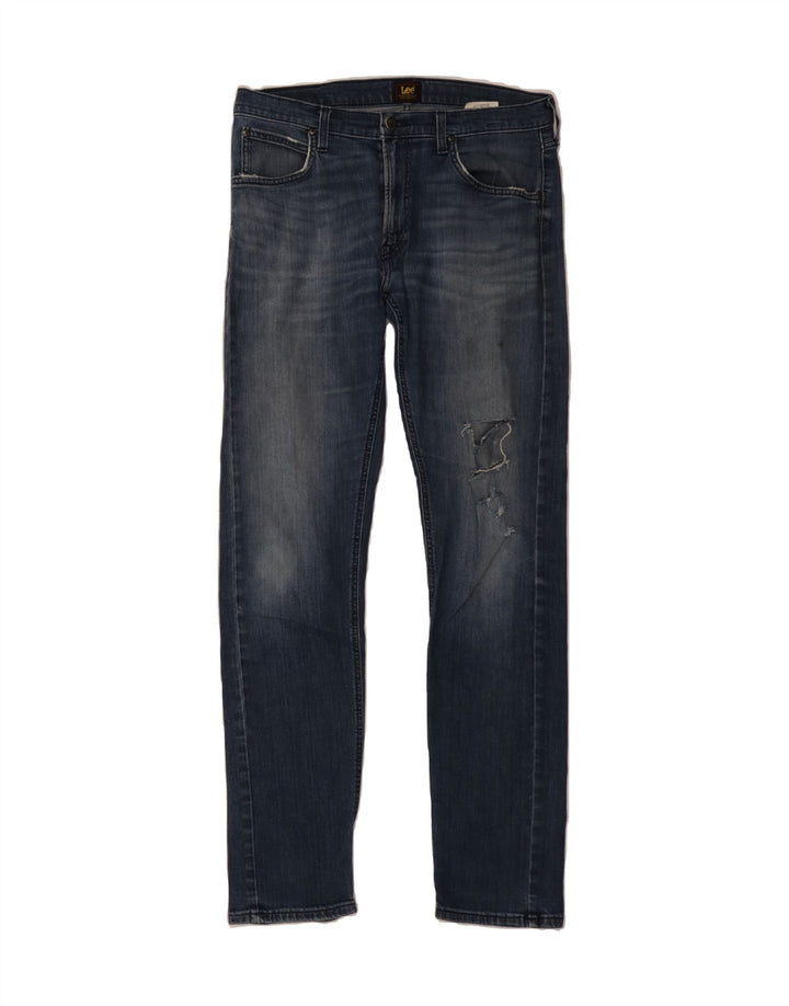 LEE Mens Daren Zip Fly Distressed Slim Jeans W33 L34  Blue Cotton Vintage Lee and Second-Hand Lee from Messina Hembry 