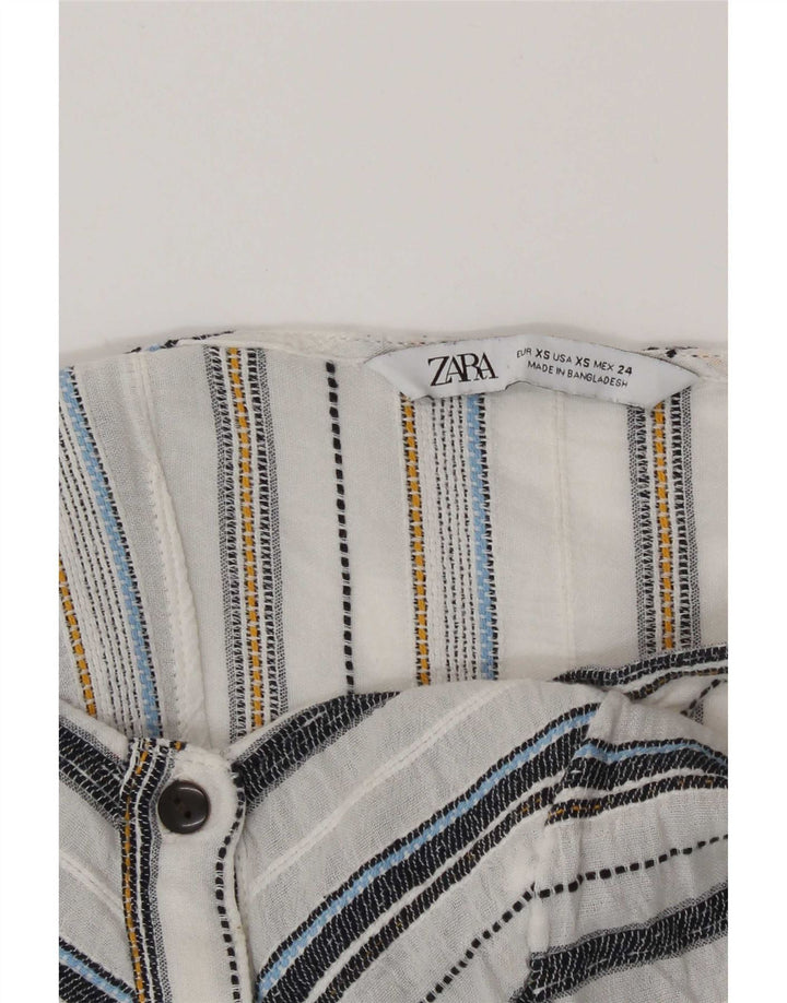 Vestito estivo Zara da donna UK 6 XS bianco a righe