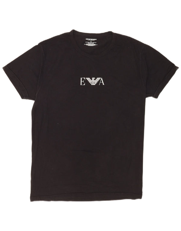 T-shirt grafica da uomo Emporio Armani Top XL in cotone nero